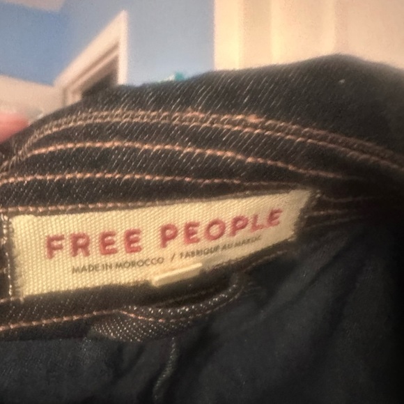 Free People Blue Jean Jacket Classic Oversized - Picture 3 of 3